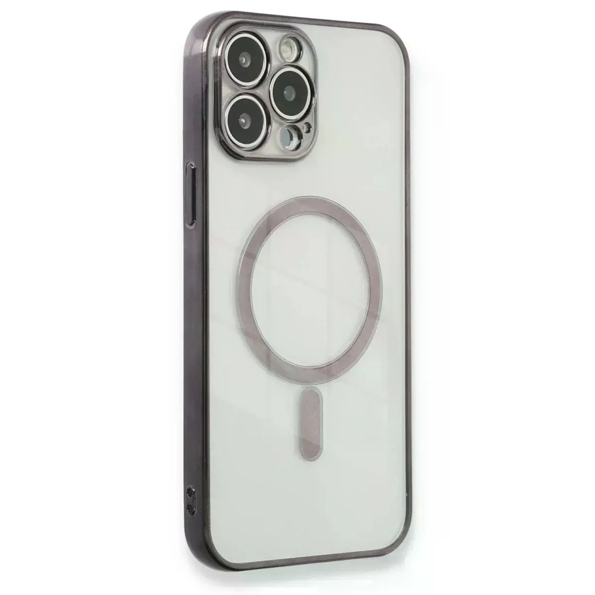 İphone 13 Pro Max Kılıf Magneticsafe Lazer Silikon - Siyah