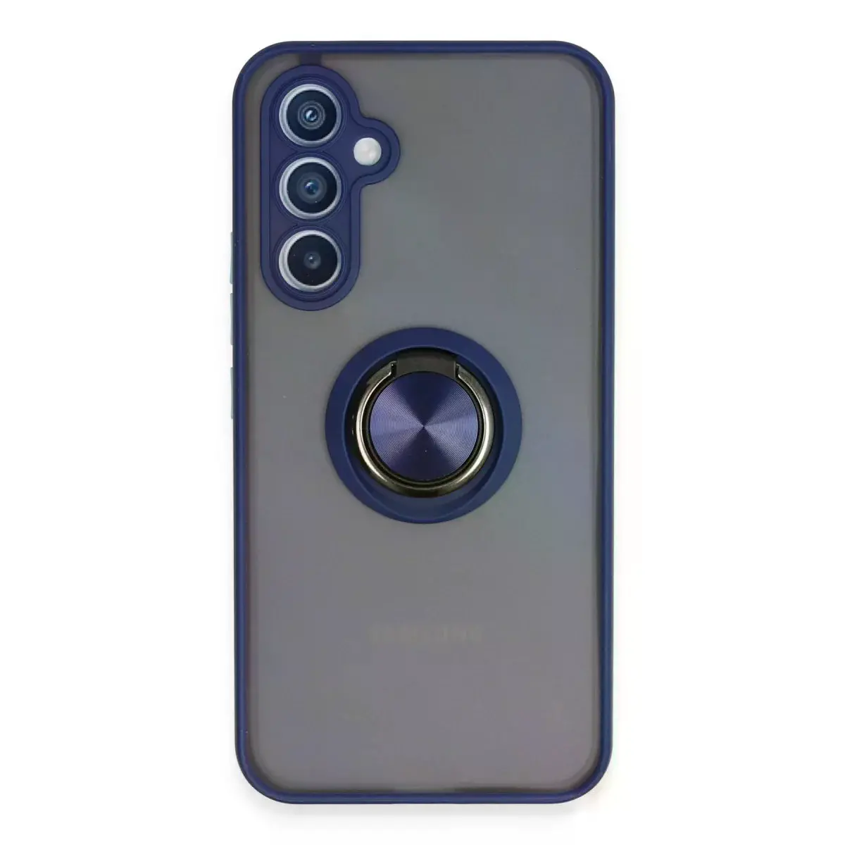 Samsung Galaxy A54 5g Kılıf Montreal Yüzüklü Silikon Kapak - Lacivert