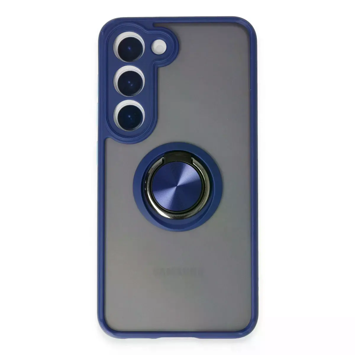 Samsung Galaxy S23 Kılıf Montreal Yüzüklü Silikon Kapak - Lacivert