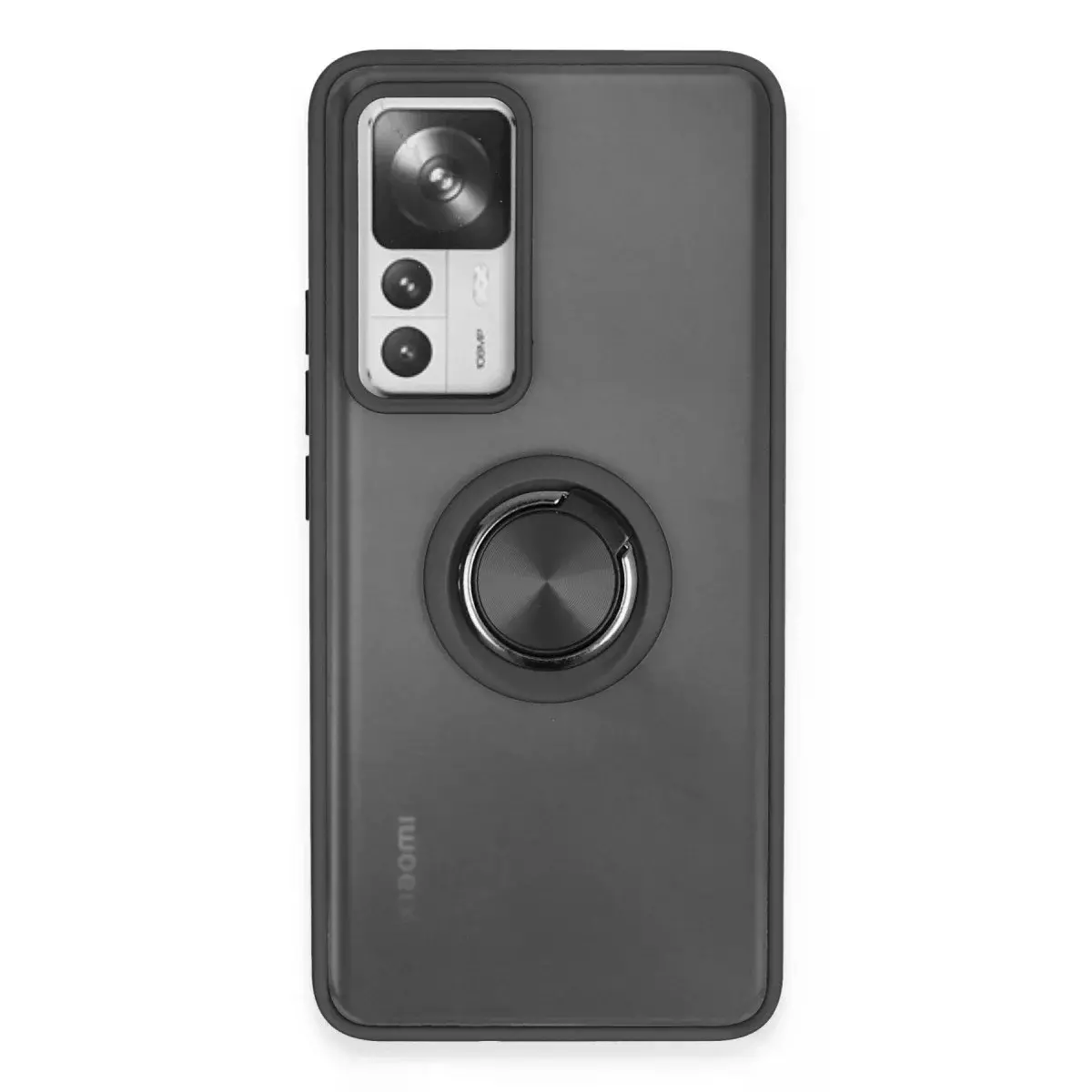 Xiaomi Mi 12t Pro Kılıf Montreal Yüzüklü Silikon Kapak - Siyah