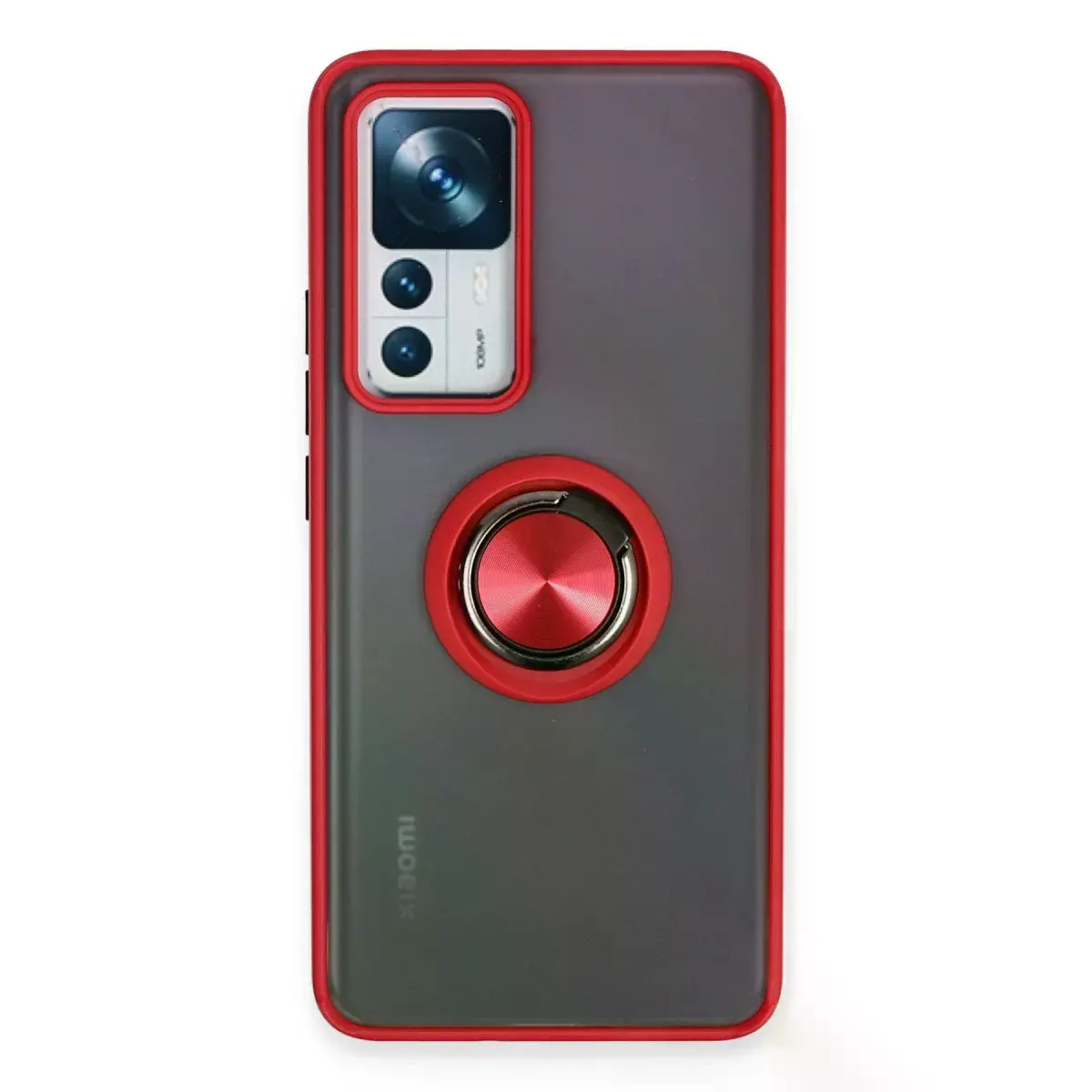Xiaomi Mi 12t Pro Kılıf Montreal Yüzüklü Silikon Kapak - Kırmızı