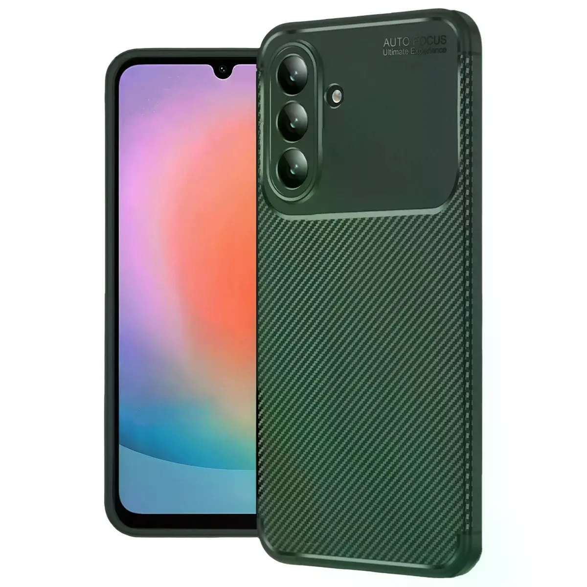 Samsung Galaxy A37 5g Auto Focus Karbon Kapak - Koyu Yeşil