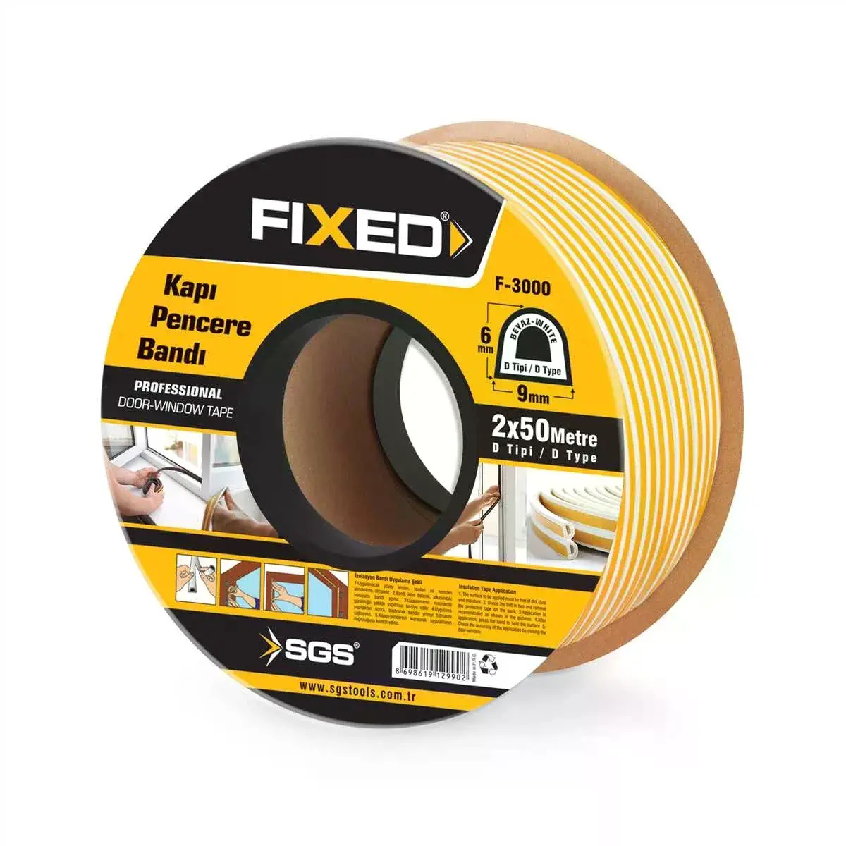 Kapı Pencere Bandı (beyaz) 2*50 Mt