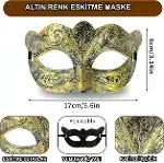 Maskeli Balo Antik Gri Gümüş Eskitilmiş Maske Balo Venedik-1