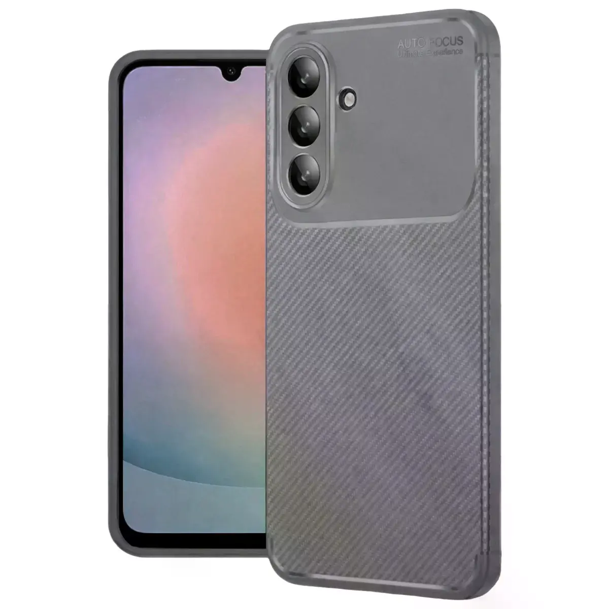 Samsung Galaxy A36 Kılıf Auto Focus Karbon Kapak - Gri