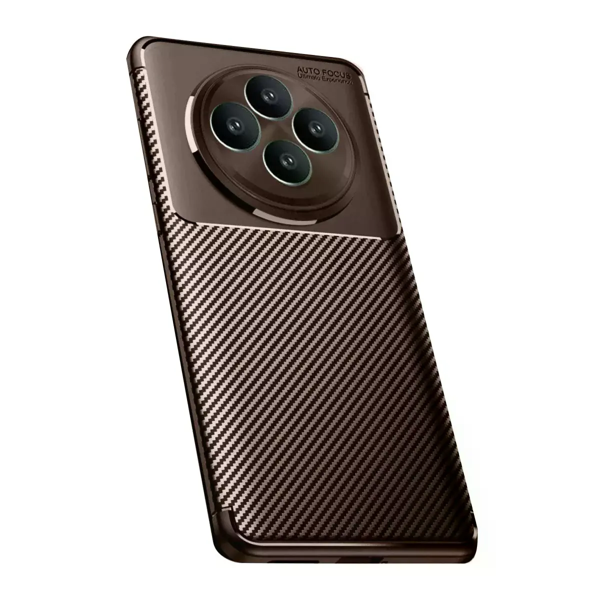 Oppo Reno 11 Fs Kılıf Auto Focus Karbon Kapak - Kahverengi