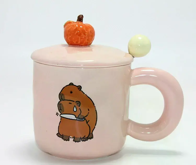 3d Capybara Desenli Porselen Kupa Bardak Alk4504