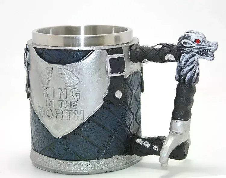 Game Of Thrones King In The North 3d Kabartmalı Çelik Kupa Bardak Alk4367