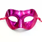Metalize Parlak Parti Maskesi Pembe Renk 16x7 cm-1