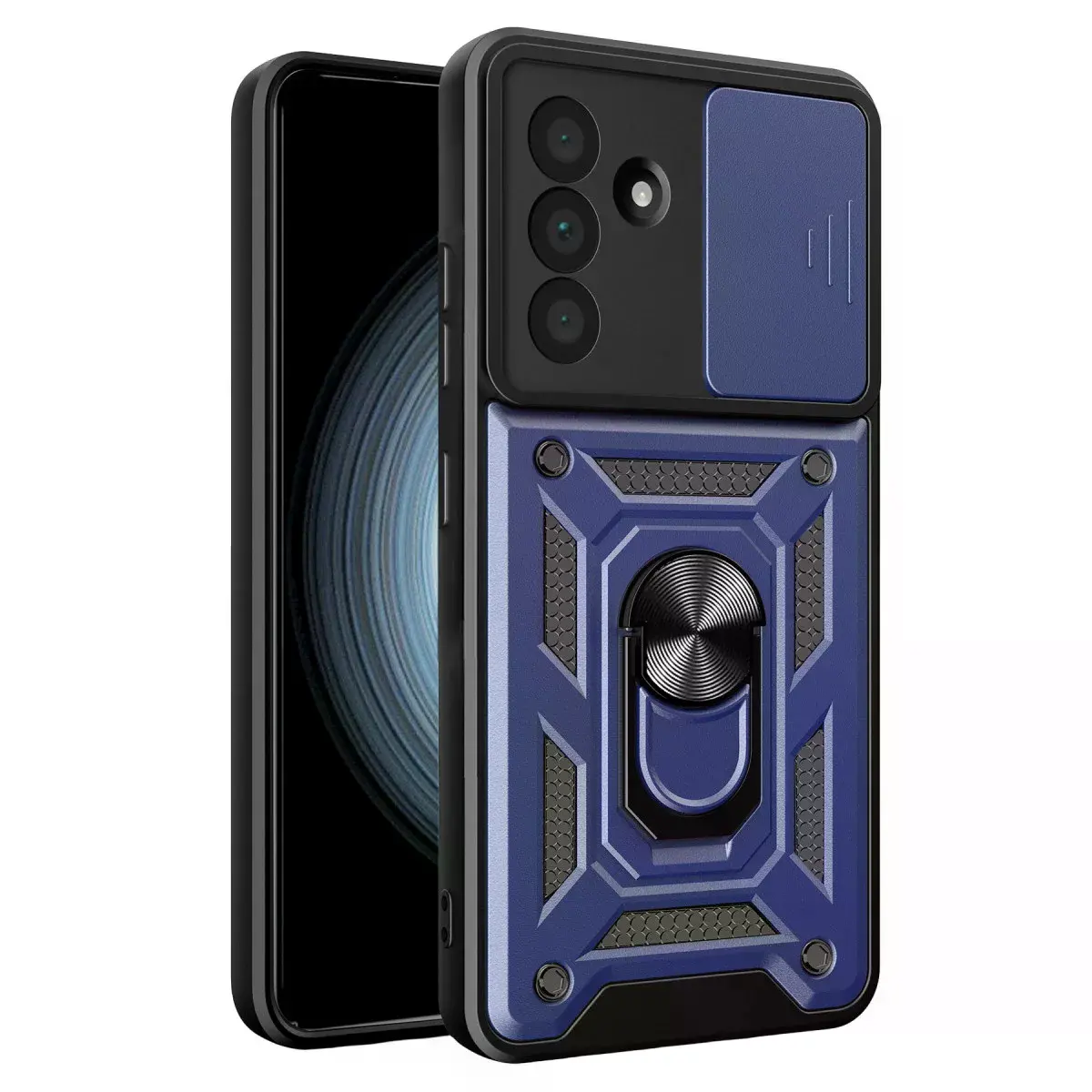 Samsung Galaxy A37 5g Pars Lens Yüzüklü Silikon - Lacivert