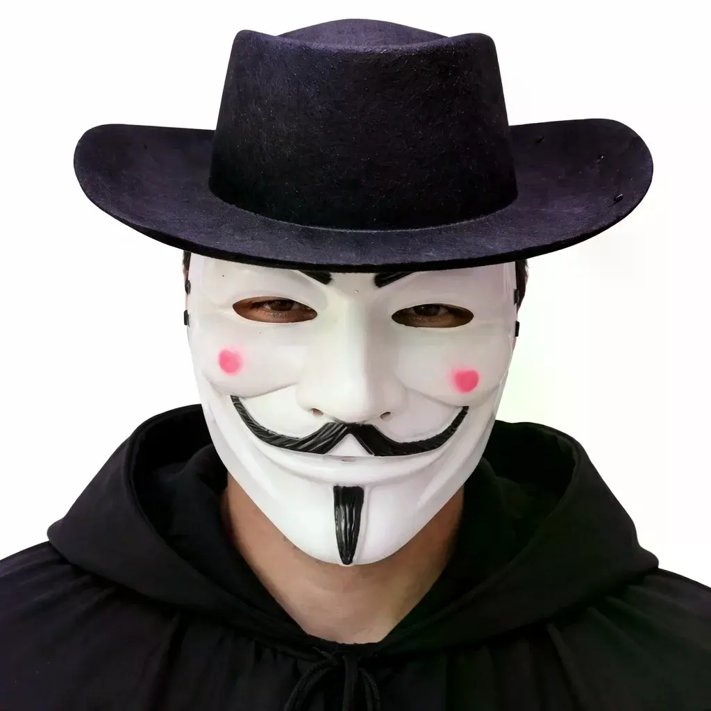 Vendetta Maske Ve Şapka Seti – Anonim Stil Parti Maskesi