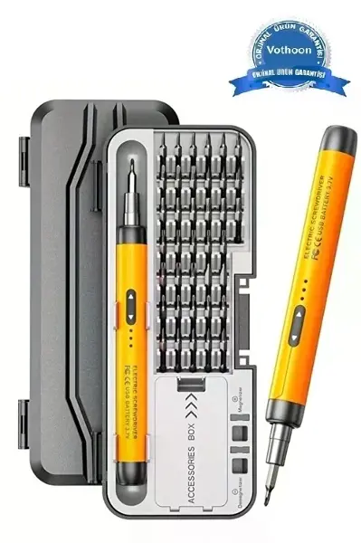3.7v Şarjlı Mini Elektrikli Tornavida Seti 500mah Type-c Manyetik Hassas Uçlu Vida Seti 38 Parça