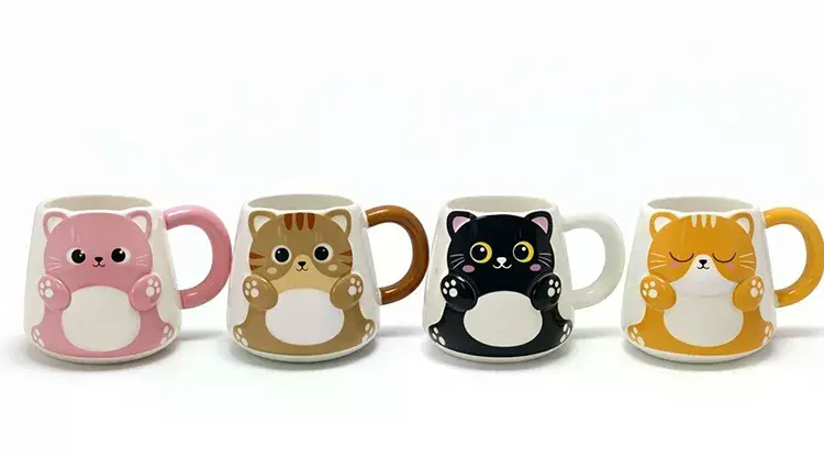 Özel Tasarım 3d Kedi Figürlü Kupa Bardak Alk5031