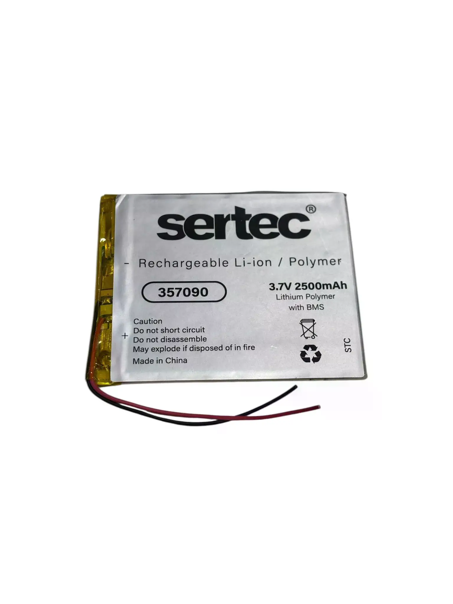 357090 3.7v 2500 Mah Li-polymer Pil (devreli/1.5a)