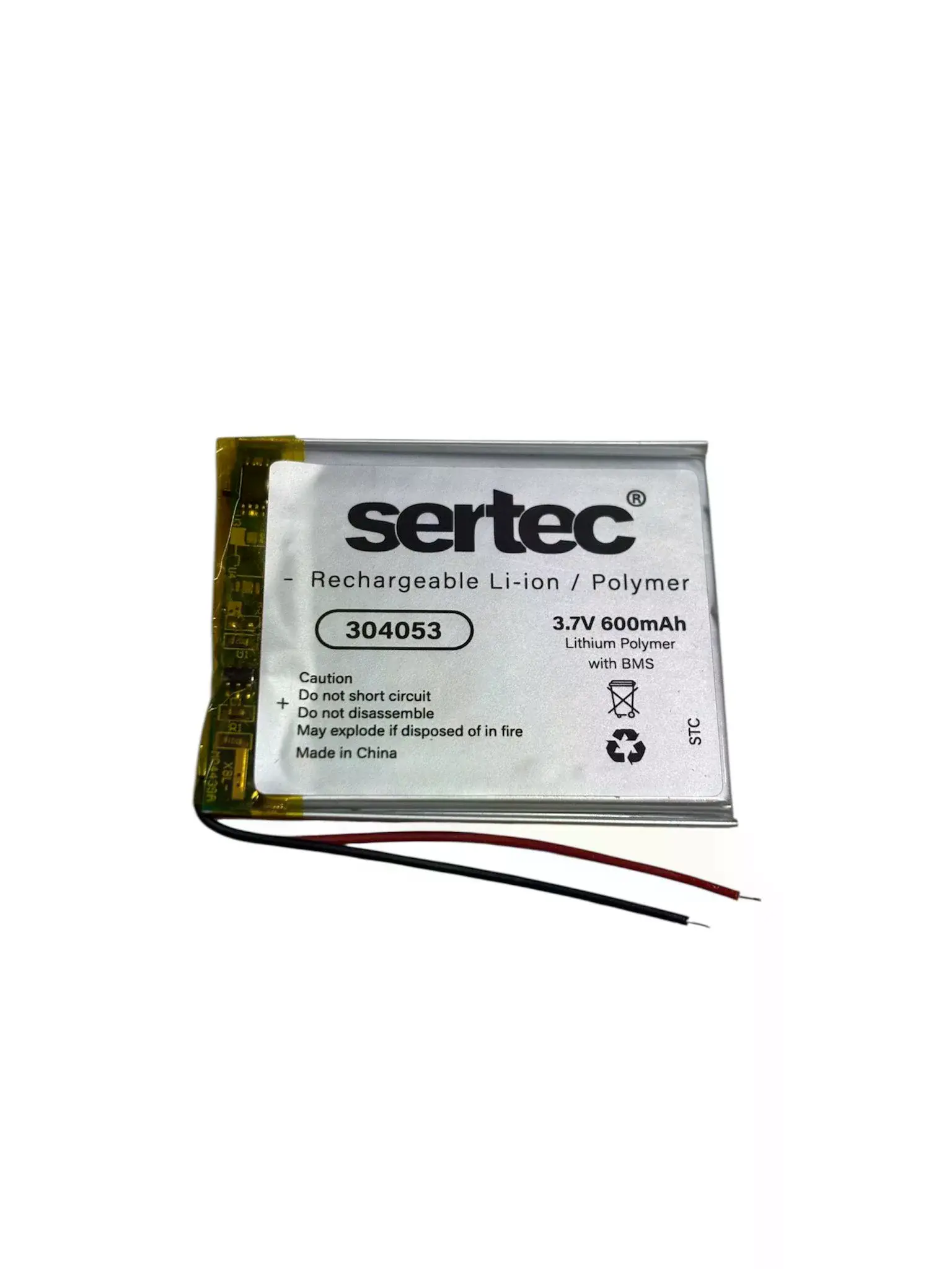 304053 3.7v 600 Mah Li-polymer Pil (devreli/1.5a)