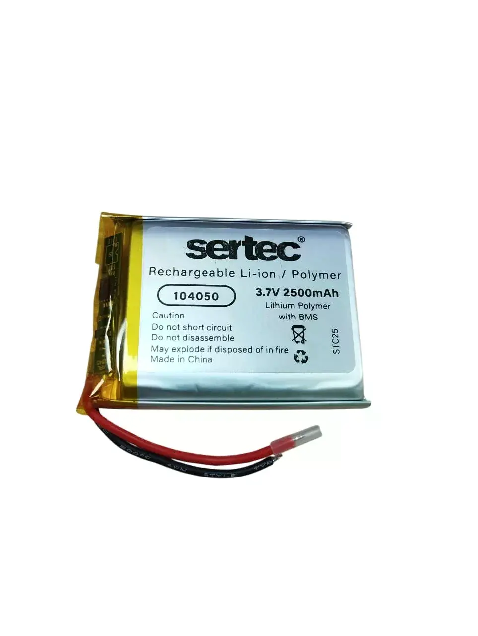 104050 3.7v 2500mah Li-polymer Pil (devreli/1.5a)