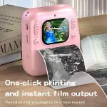 Dijital Fotoğraf Çıkaran Video Kaydedici Taşınabilir Anında Baskı Çıkaran Çocuk Kamerası  Pembe-2