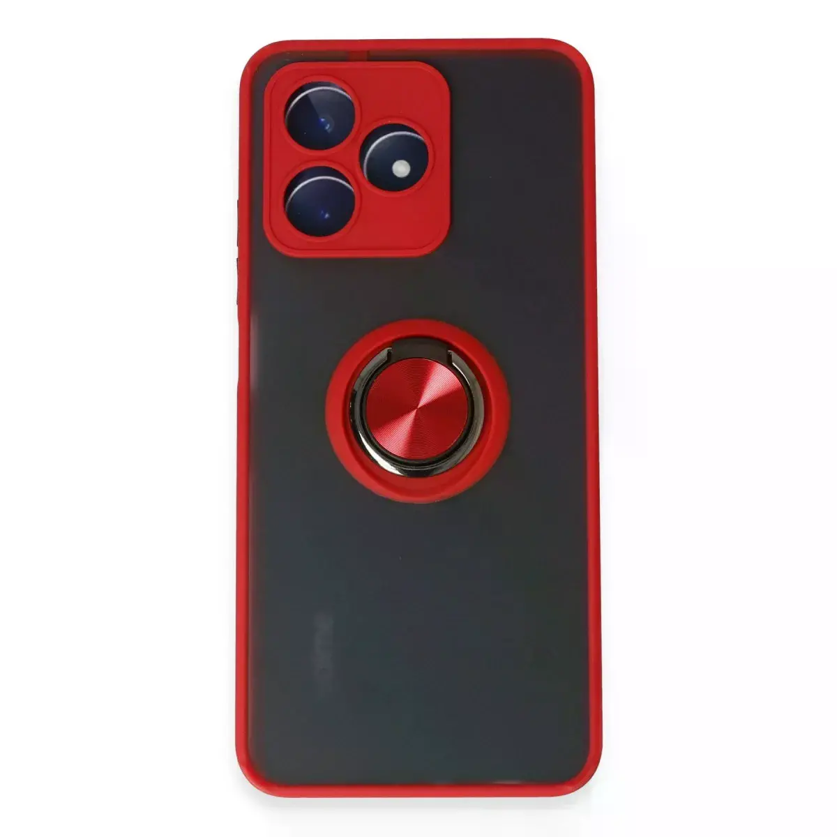 Realme C53 Kılıf Montreal Yüzüklü Silikon Kapak - Kırmızı