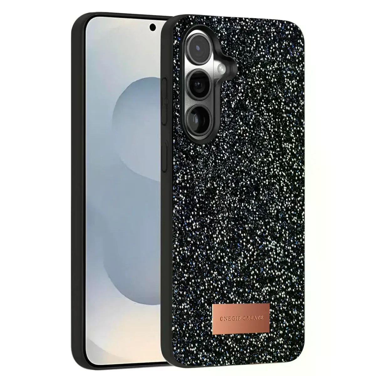 Onegif Samsung Galaxy S25 Plus Bright Simli Kapak - Siyah