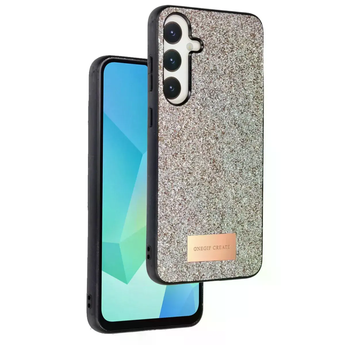 Onegif Samsung Galaxy A26 Bright Simli Kapak - Gold