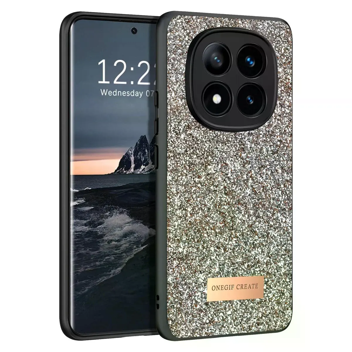 Onegif Xiaomi Redmi Note 14 Pro 4g Bright Simli Kapak - Gold