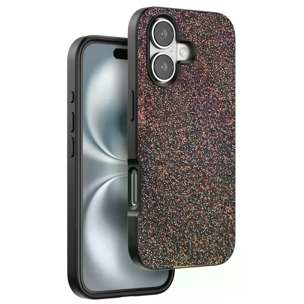 Onegif  İphone 16 Plus Bright Simli Kapak - Derin Mor