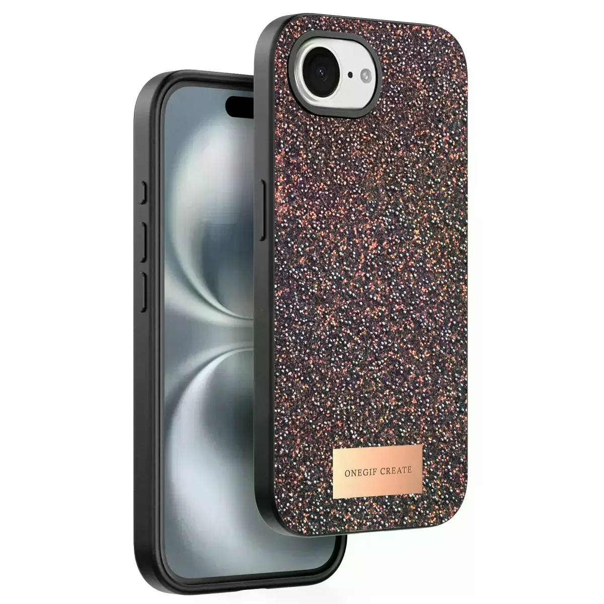 Onegif  İphone 16e Bright Simli Kapak - Derin Mor