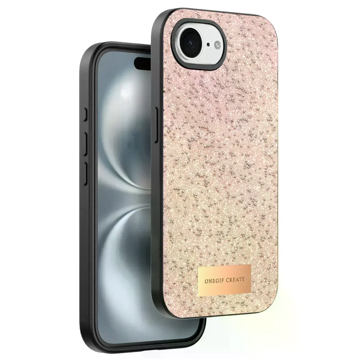 Onegif  İphone 16e Bright Simli Kapak - Pembe
