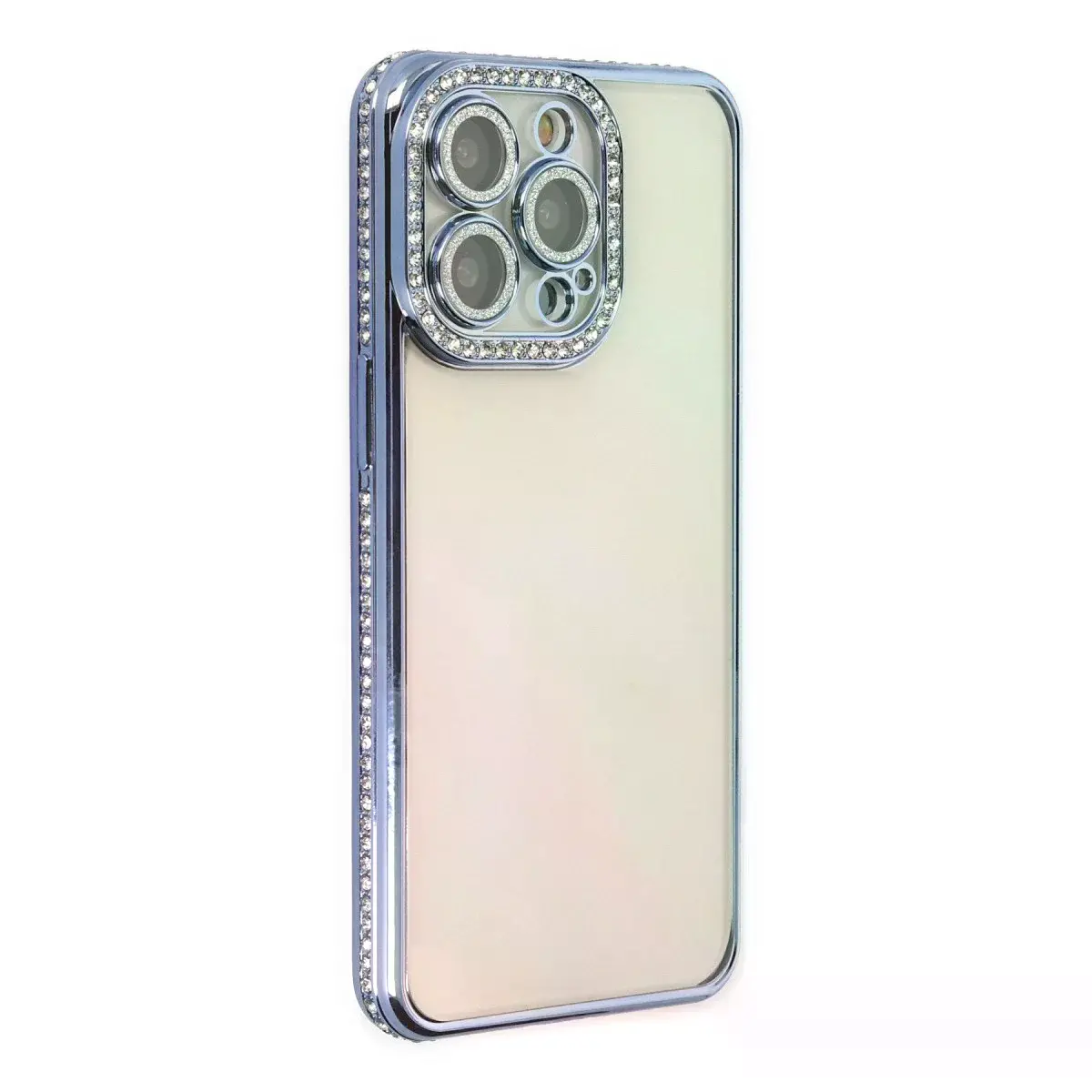 İphone 14 Pro Kılıf Joke Taşlı Silikon - Mavi