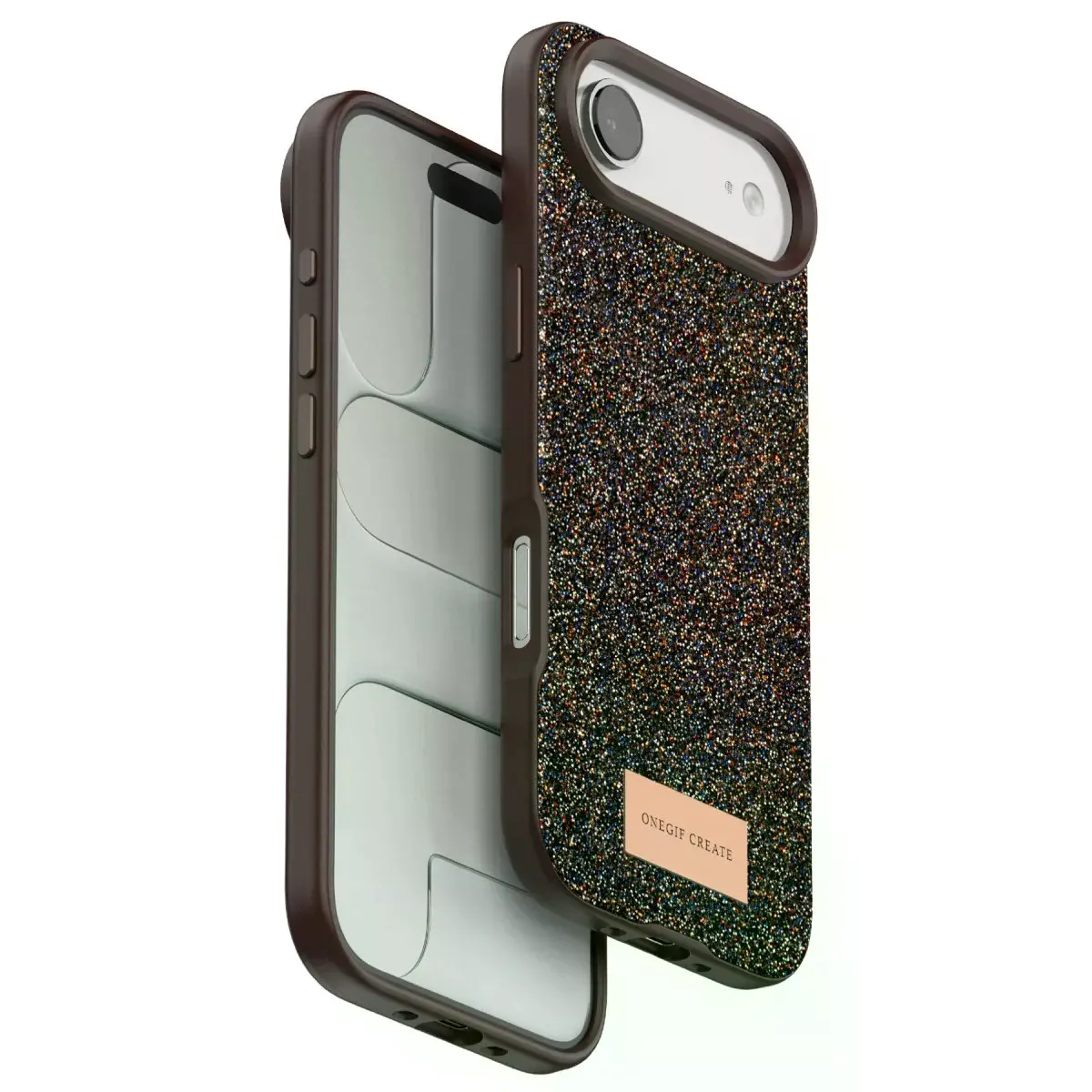 Onegif  İphone 17 Air Bright Simli Kapak - Gold