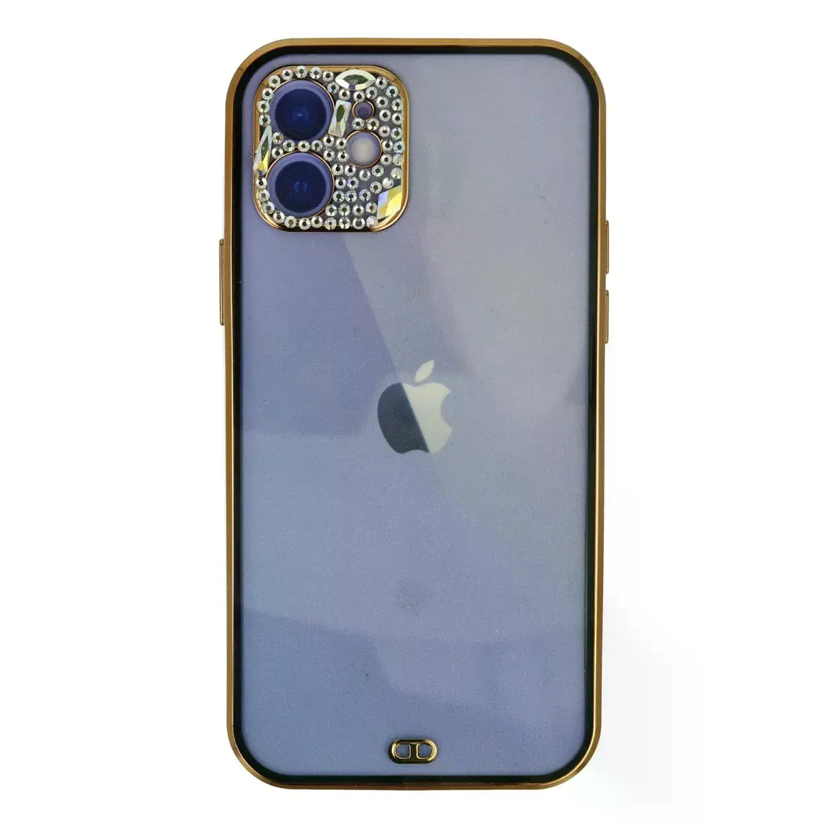 İphone 12 Kılıf Liva Taşlı Silikon - Siyah
