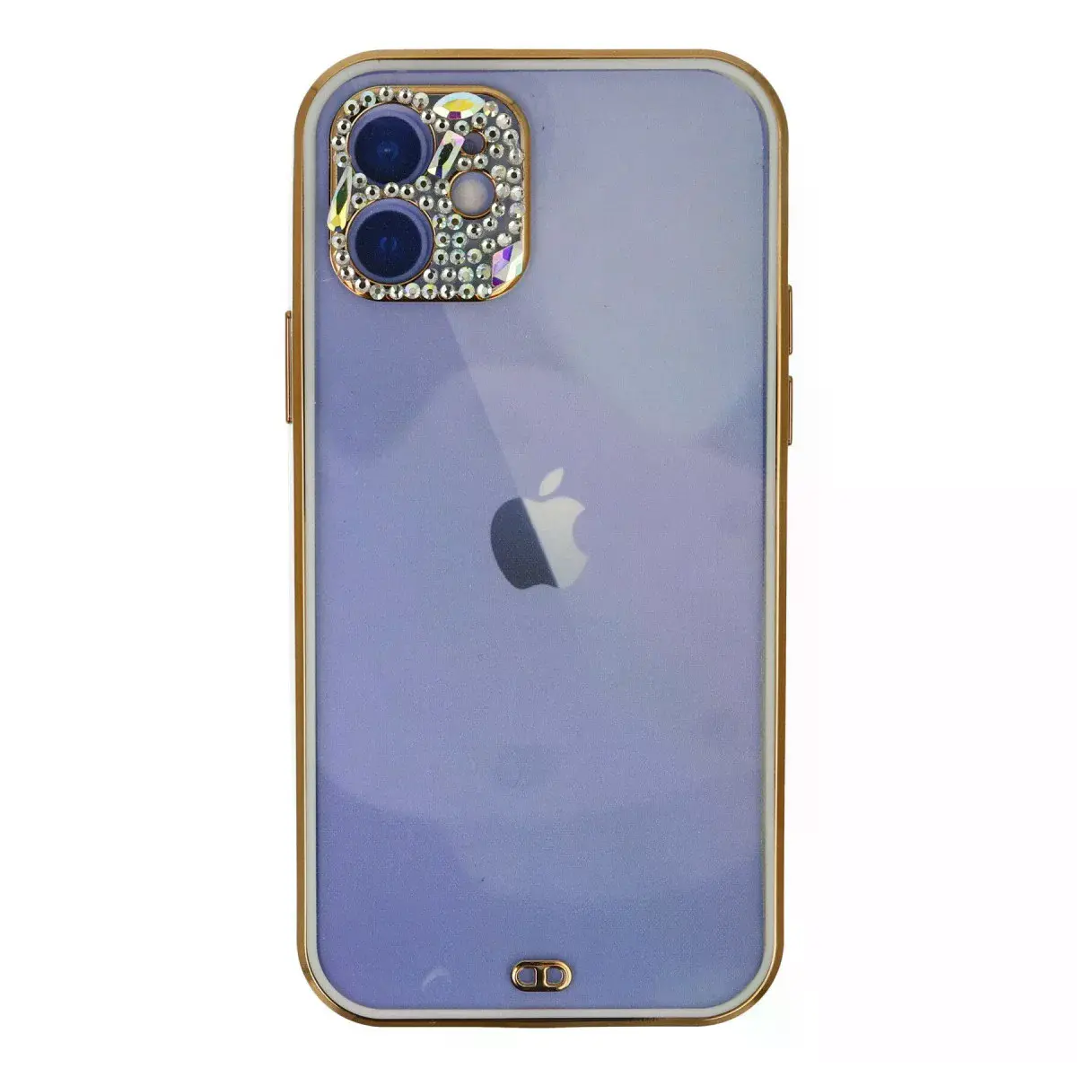 İphone 12 Kılıf Liva Taşlı Silikon - Beyaz