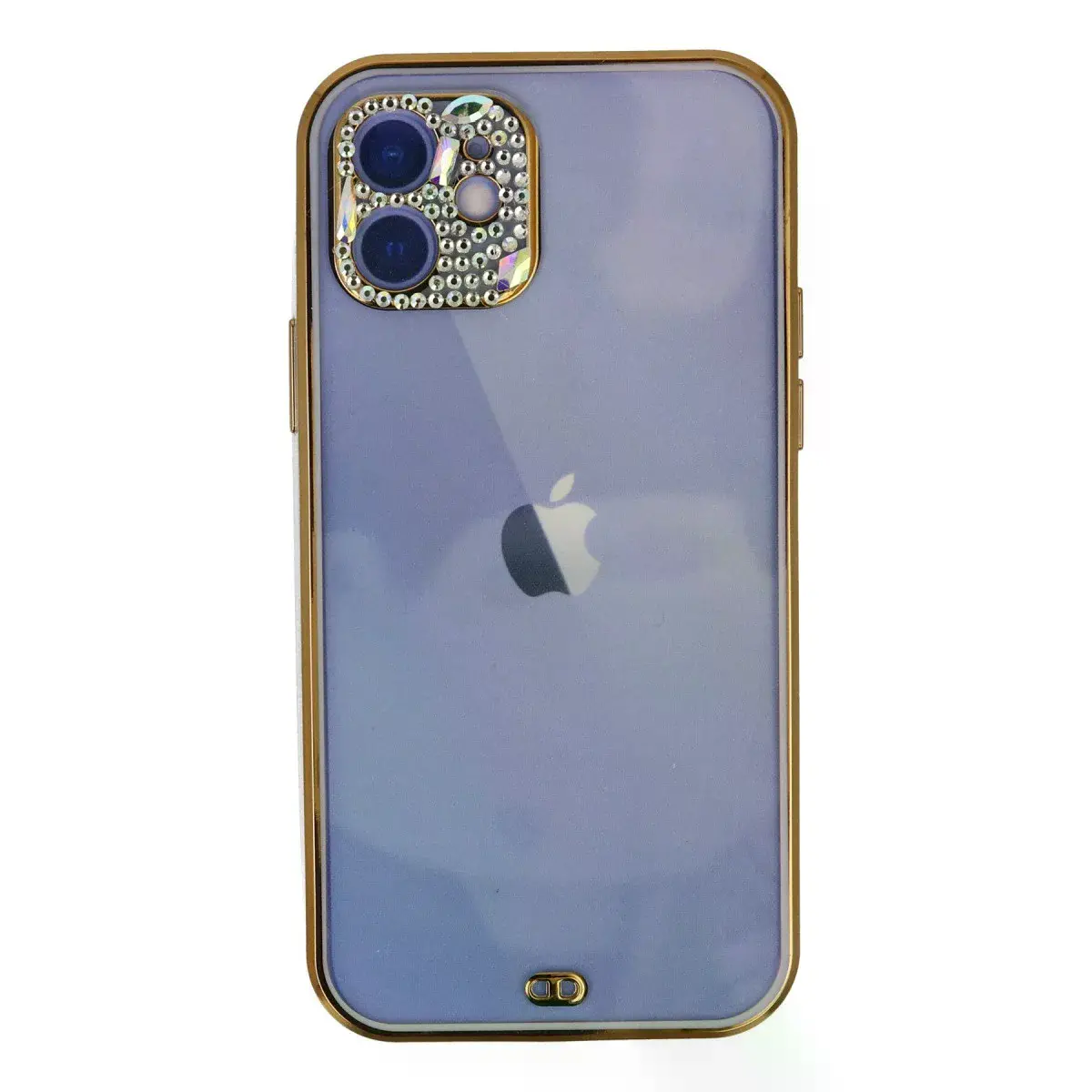 İphone 12 Kılıf Liva Taşlı Silikon - Mor