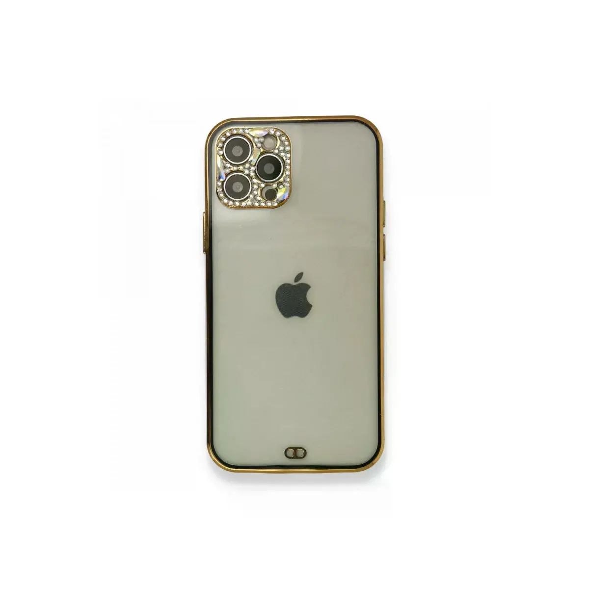 İphone 12 Pro Kılıf Liva Taşlı Silikon - Siyah