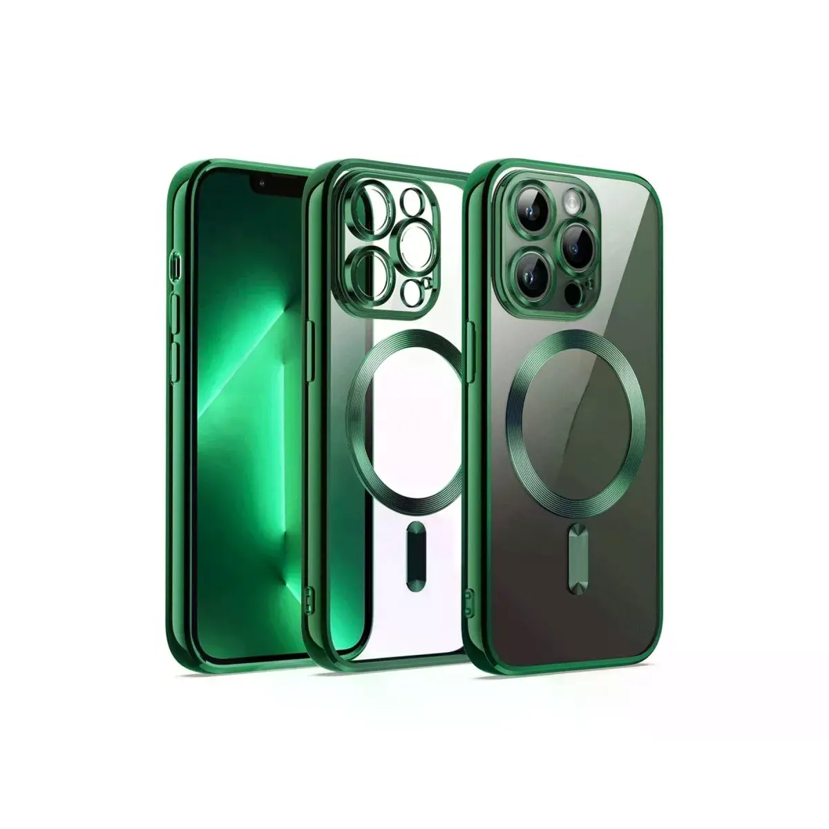 İphone 12 Pro Kılıf Kross Magneticsafe Kapak - Koyu Yeşil