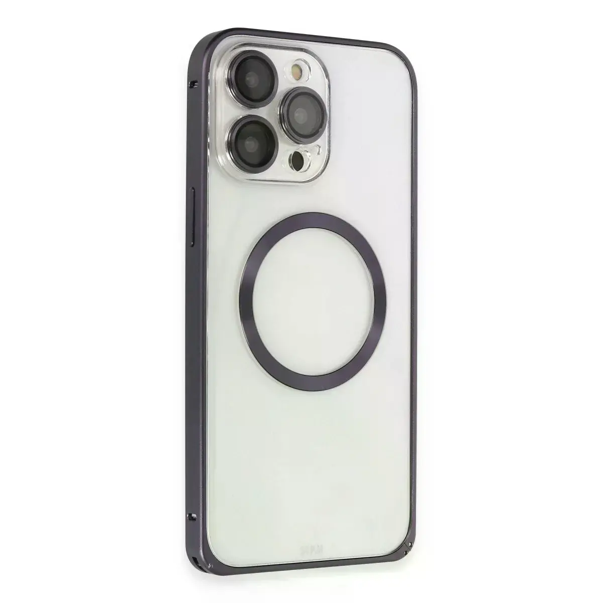 Joko  İphone 14 Pro Kılıf Metal Bumper Magneticsafe Kapak - Derin Mor