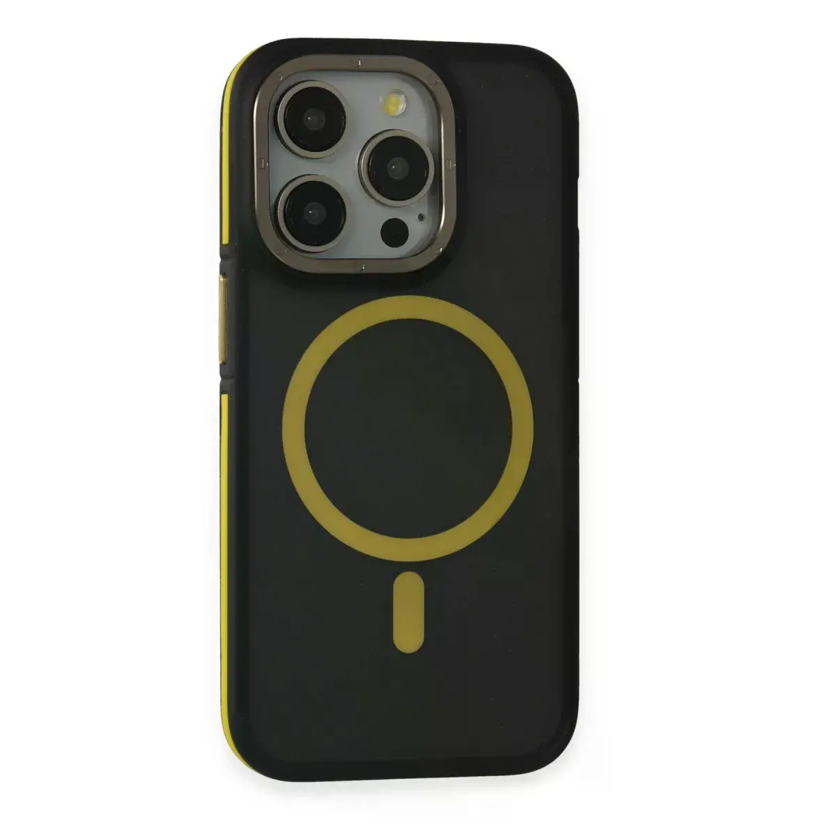 Joko  İphone 14 Pro Kılıf Rocky Magsafe Kapak - Siyah-sarı