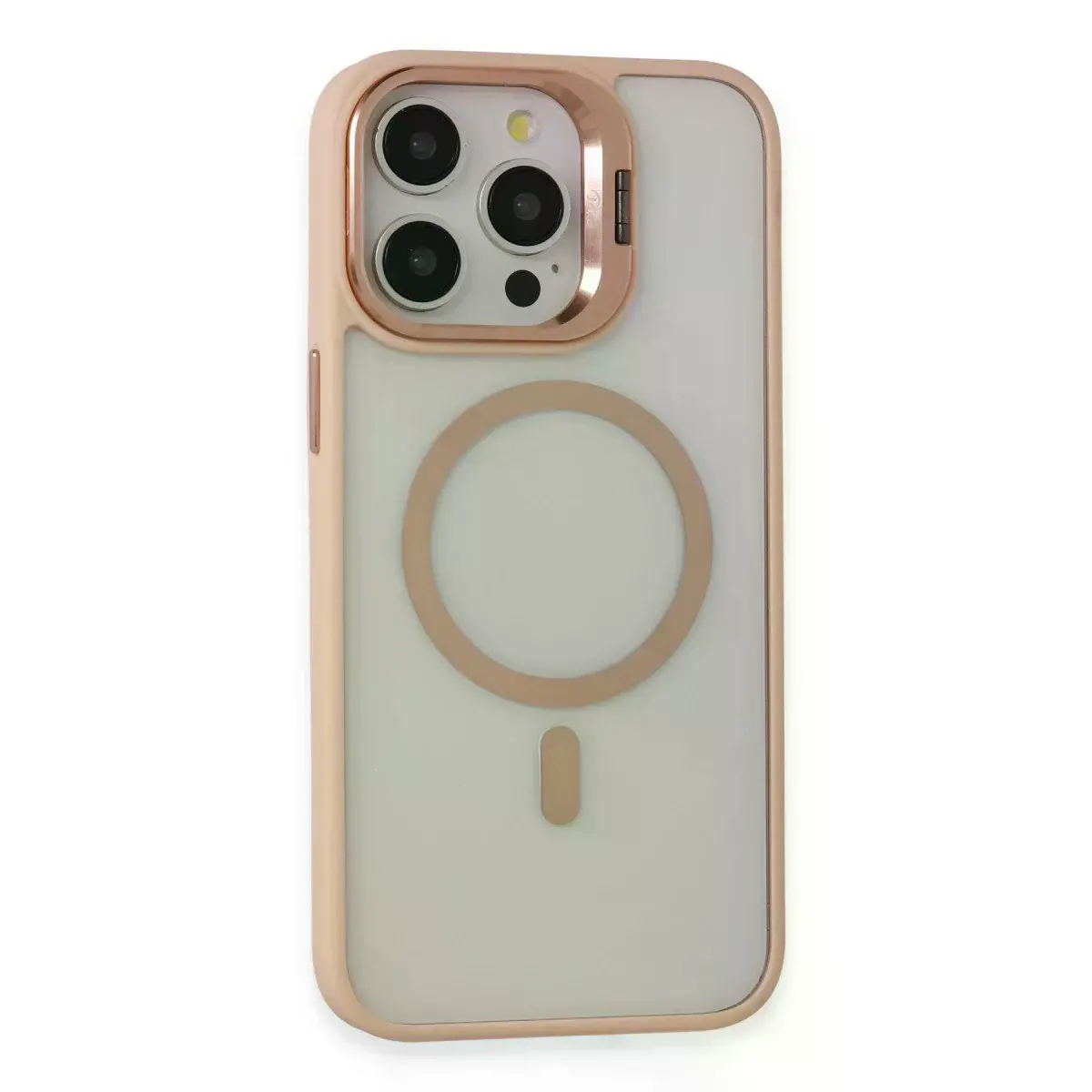 Joko  İphone 15 Pro Max Kılıf Roblox Lens Magsafe Standlı Kapak - Pudra