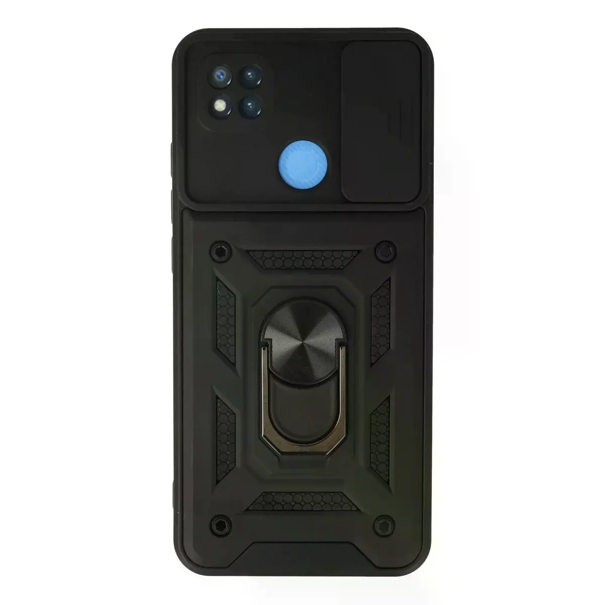 Xiaomi Redmi 9c Kılıf Pars Lens Yüzüklü Silikon - Siyah