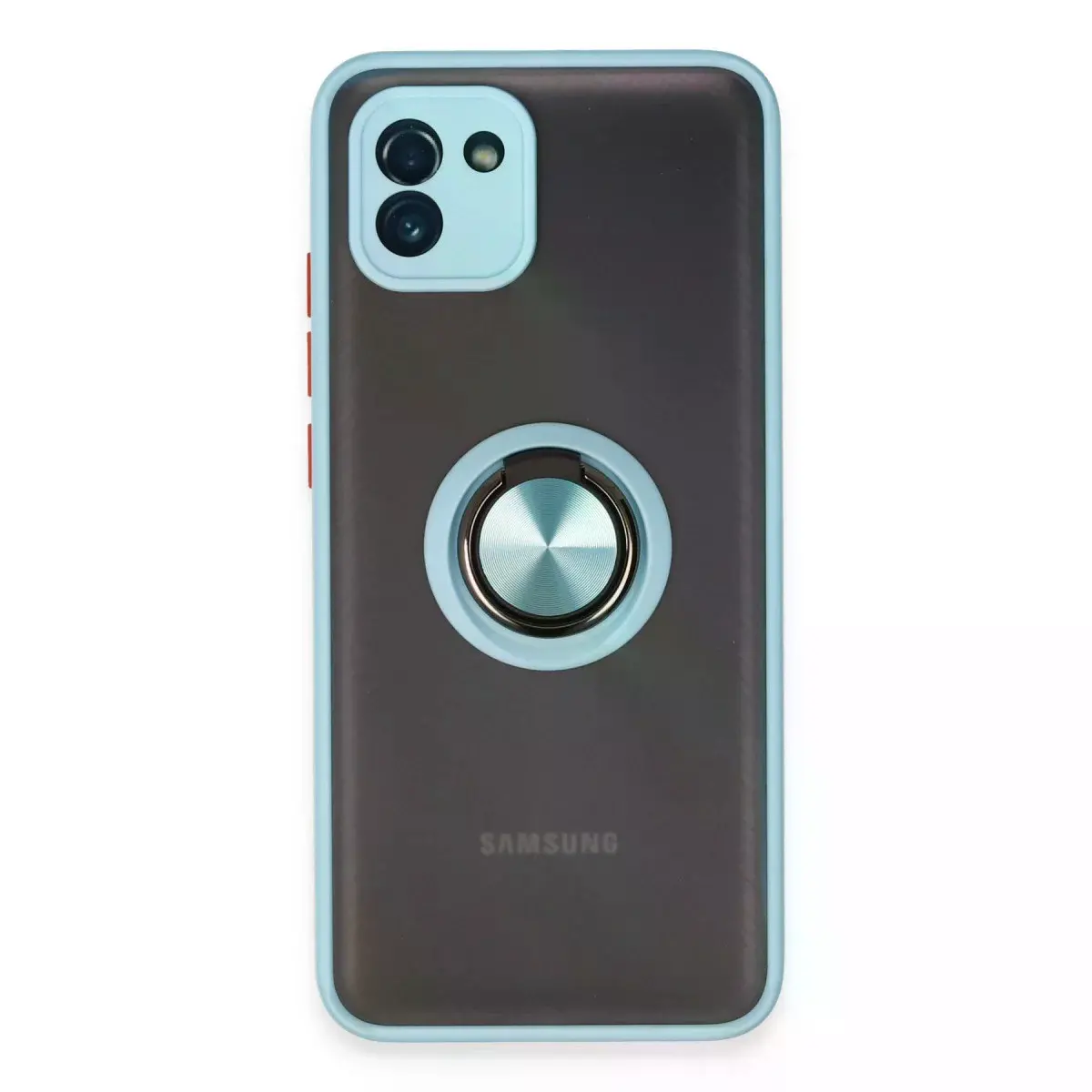 Samsung Galaxy A03 Kılıf Montreal Yüzüklü Silikon Kapak - Buz Mavi