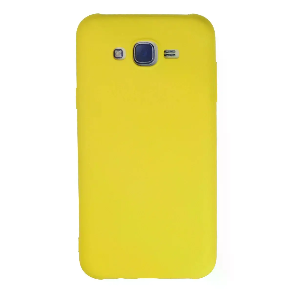 Samsung Galaxy J7 Kılıf Nano İçi Kadife Silikon - Sarı