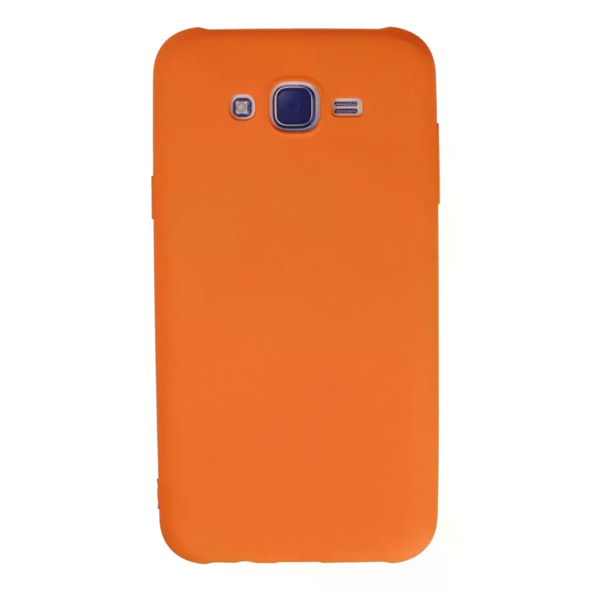 Samsung Galaxy J7 Kılıf Nano İçi Kadife Silikon - Turuncu