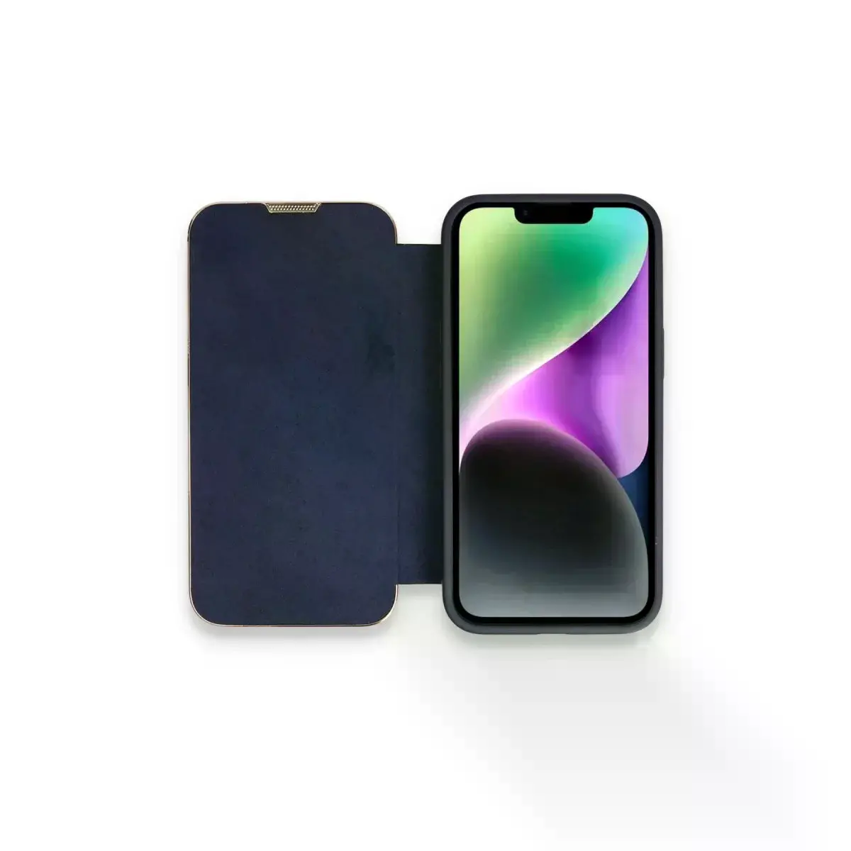 İphone 14 Pro Max Kılıf Dolpin Kapaklı - Lacivert
