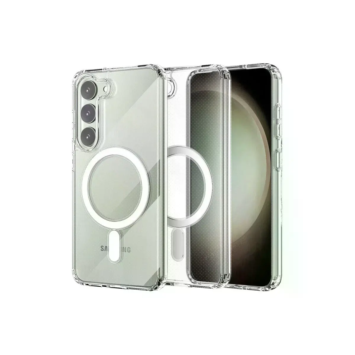 Samsung Galaxy S23 Plus Kılıf Magneticsafe Şeffaf Silikon - Şeffaf