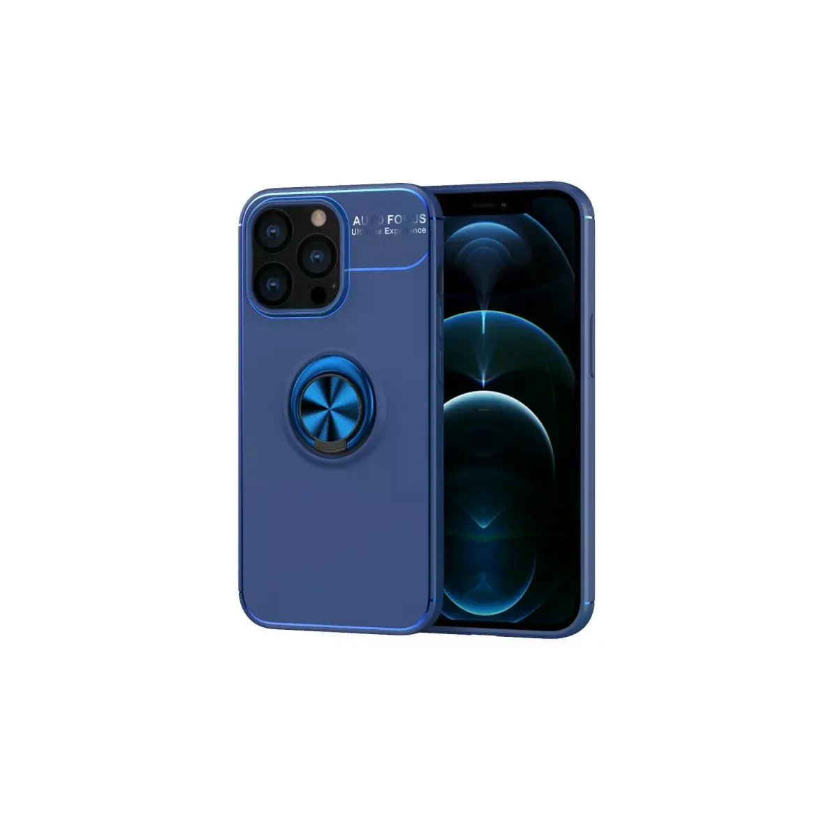 İphone 13 Pro Kılıf Range Yüzüklü Silikon - Mavi