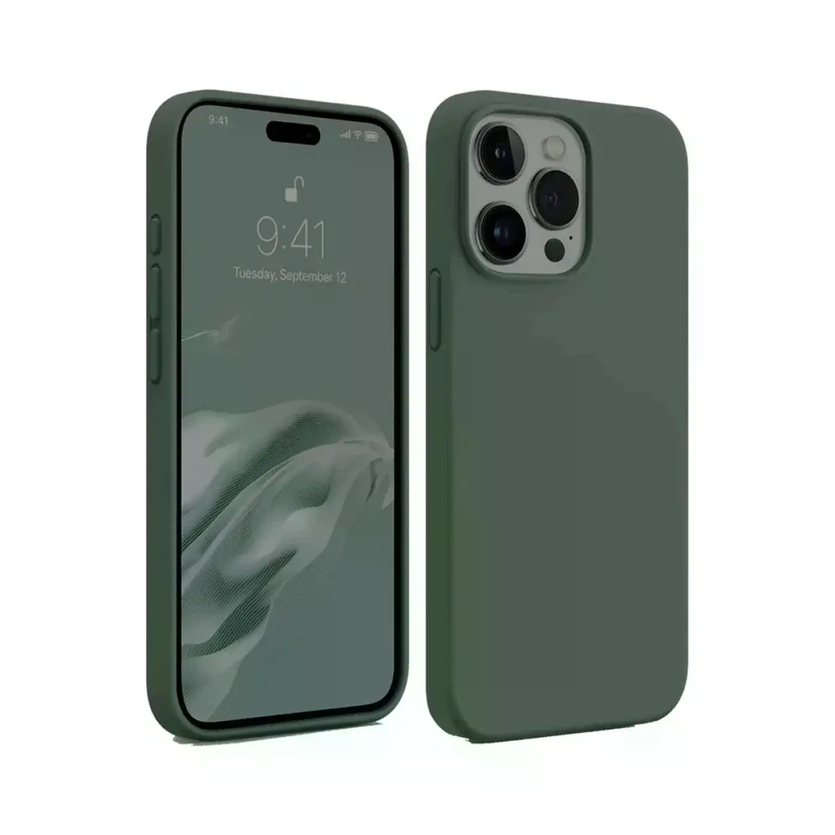 İphone 15 Pro Max Kılıf First Silikon - Koyu Yeşil
