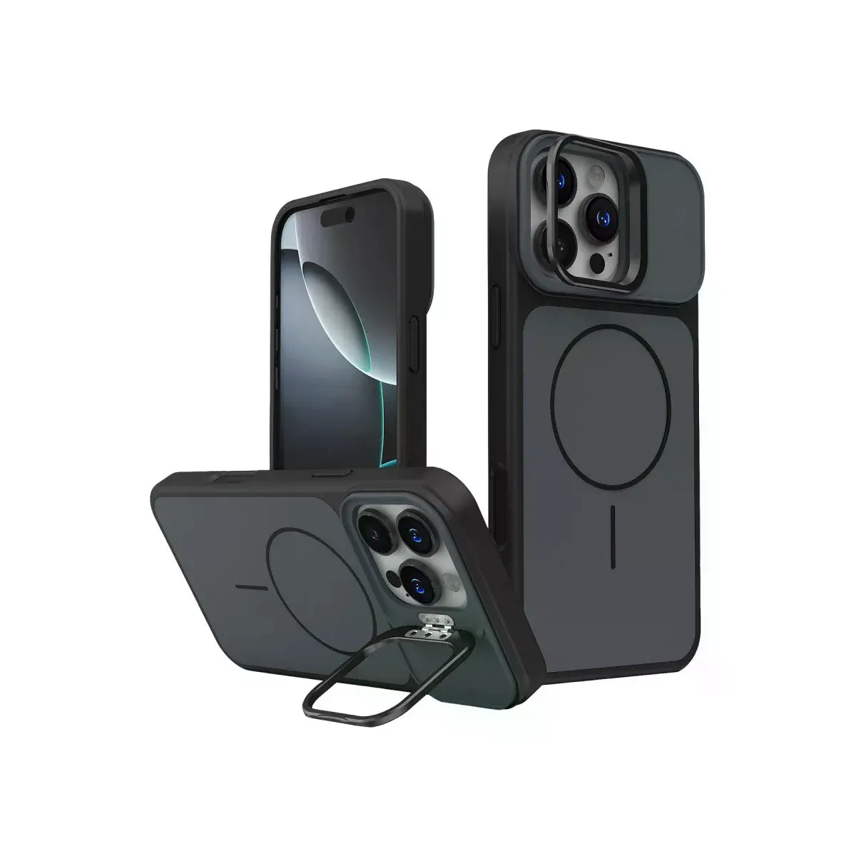 Joko  İphone 16 Pro Max Pale Magsafe Standlı Kapak - Siyah