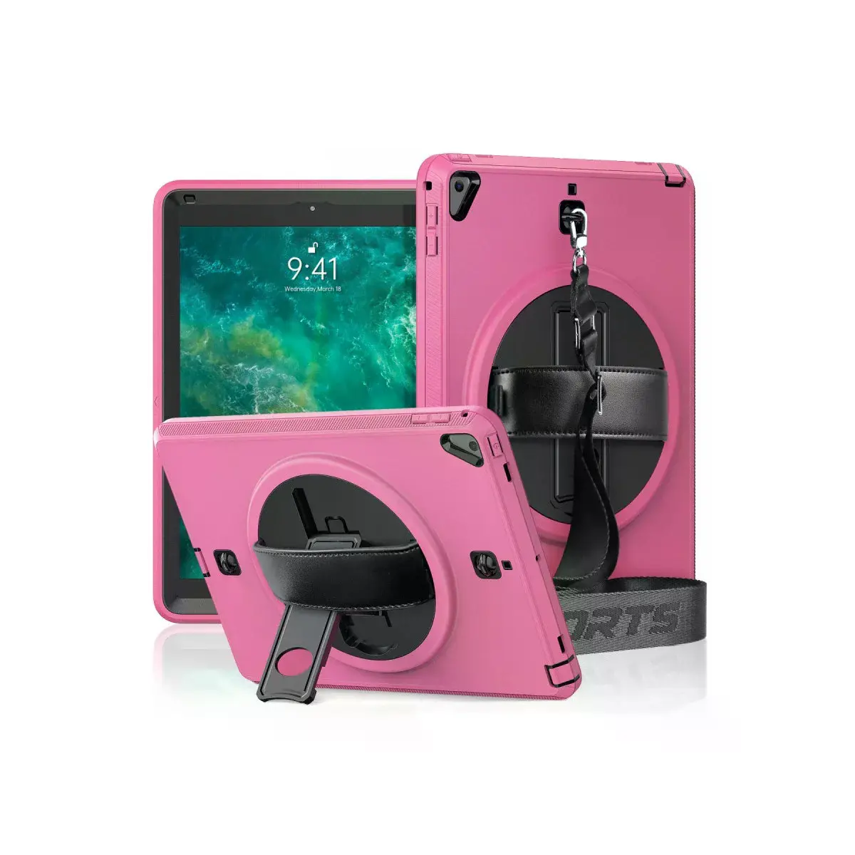 İpad 5 Air 9.7 Kılıf Strap-c Otterbox Tablet Kapak - Pembe