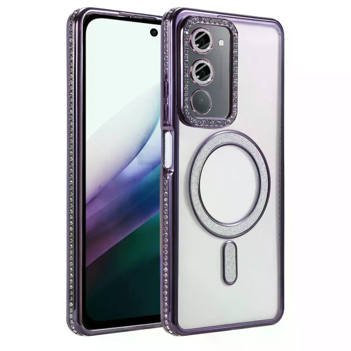 Xiaomi Redmi 15 4g Joke Simli Magneticsafe Kılıf - Derin Mor