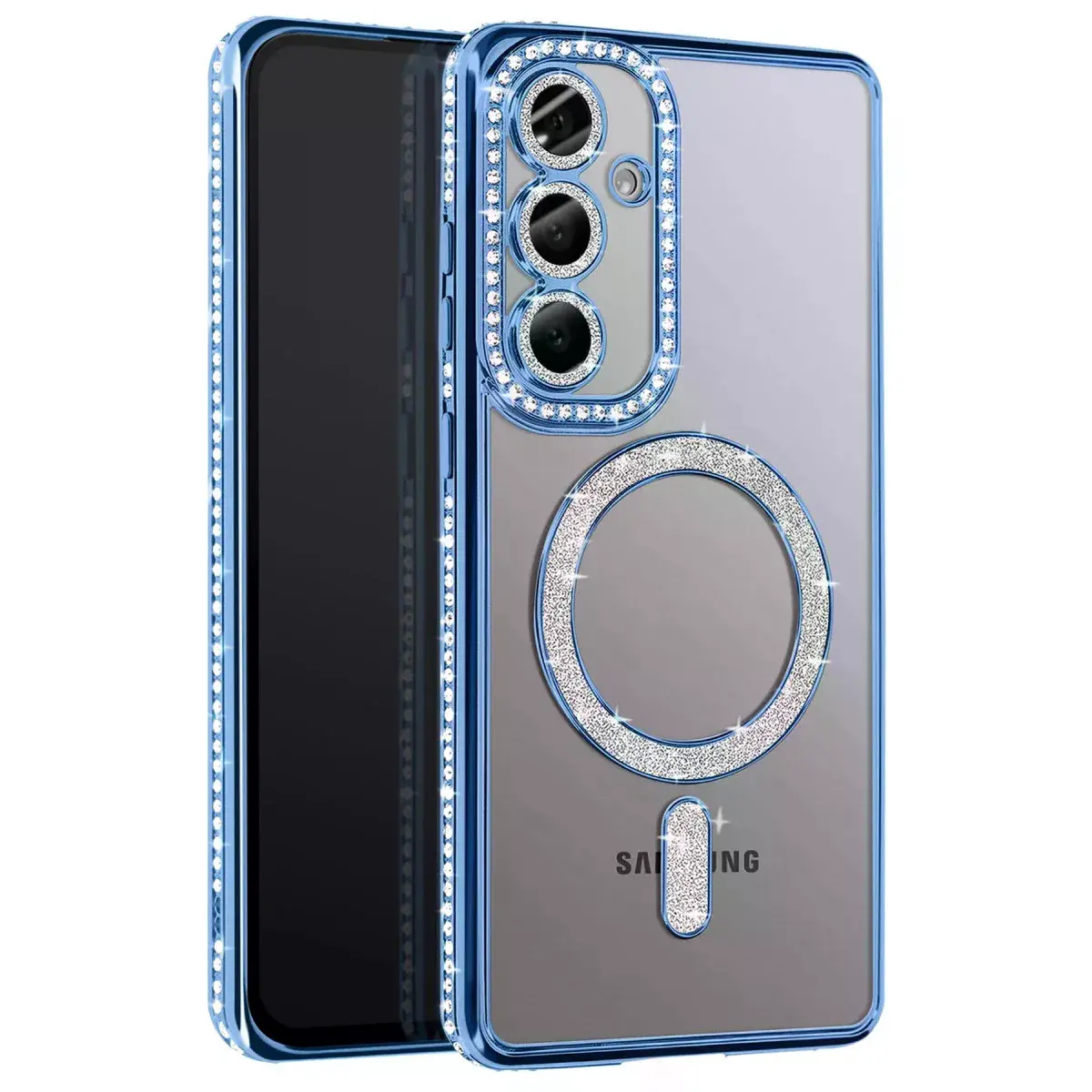 Samsung Galaxy A37 5g Joke Simli Magneticsafe Kılıf - Mavi